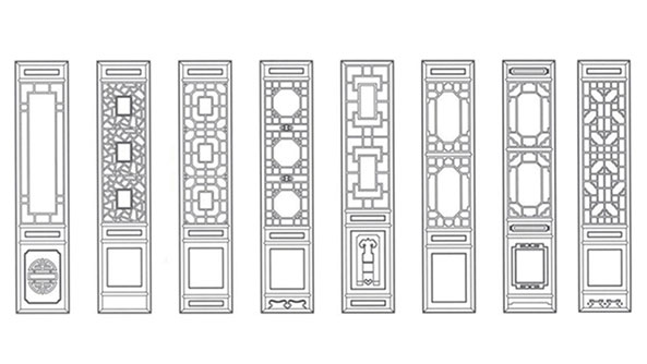 柳江喜迎门中式花格CAD设计图样式大全